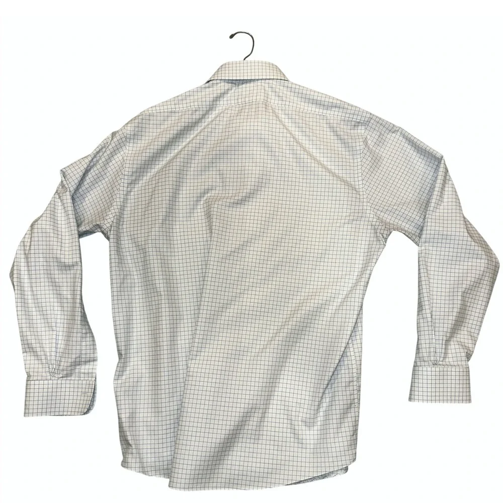 Brooks Brothers Mens 16 34 Regular Fit Non-Iron Stretch Shirt Blue White Check